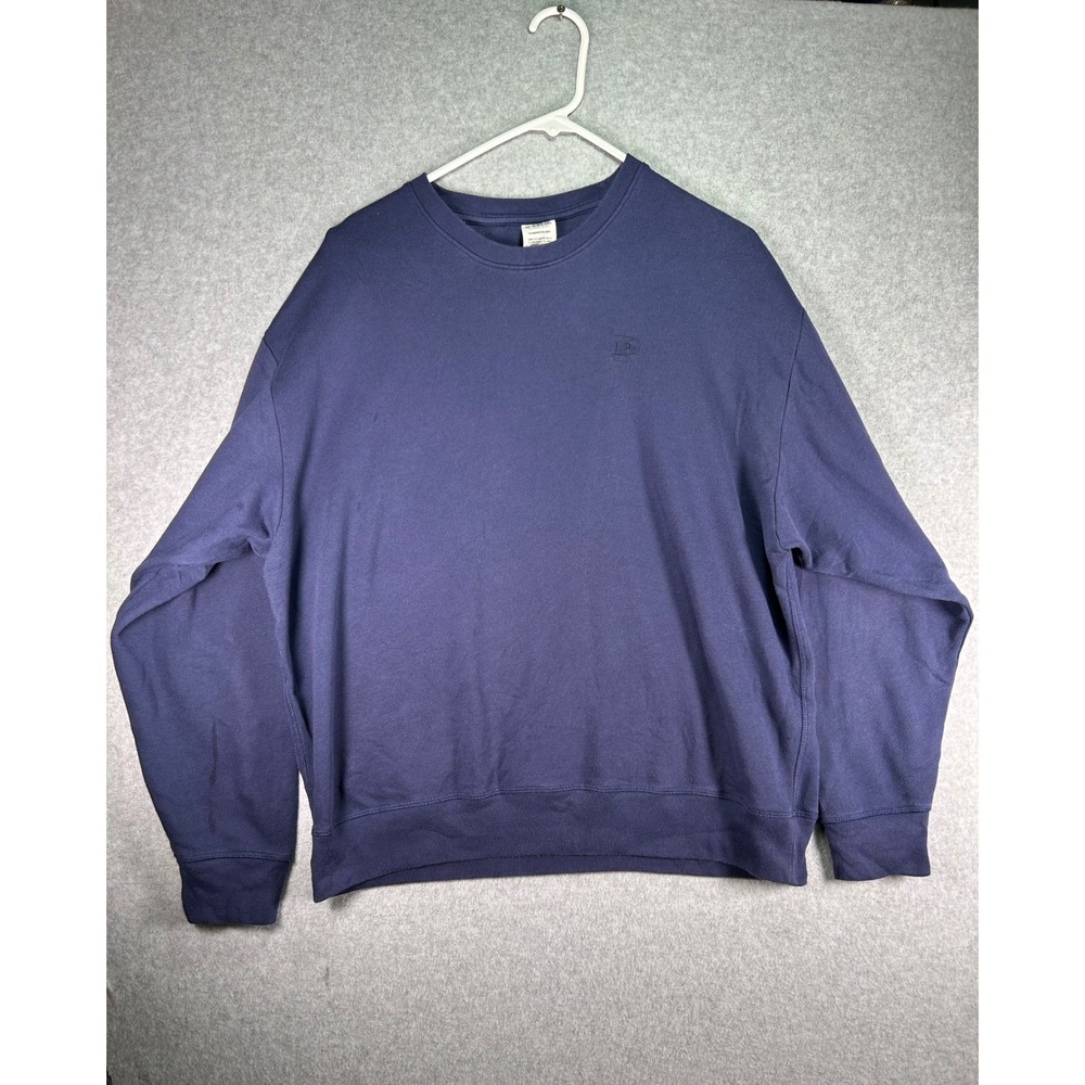 Victorias Secret PINK Crewneck Sweatshirt Navy Blue Embroidered Logo XL